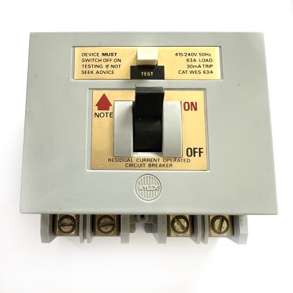 Wylex WES 63/4 WES63/4 63A 63 Amp 30mA RCD 4 Pole Circuit Breaker